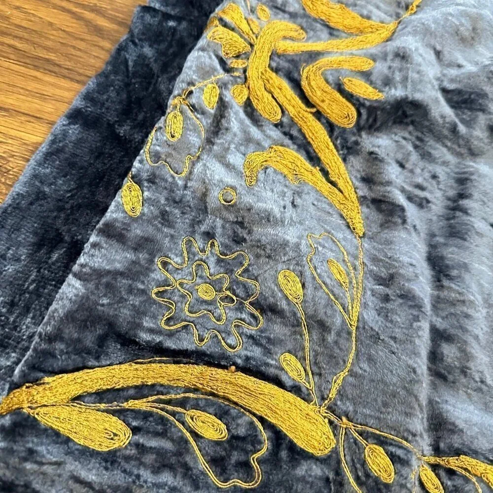 Velvet embroidered euro shams